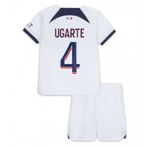 Paris Saint-Germain Manuel Ugarte #4 Gostujuci Dres za Dječji 2023-24 Kratak Rukavima (+ kratke hlače)